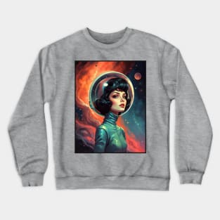 Retro Astronaut Girl Crewneck Sweatshirt